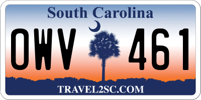 SC license plate OWV461
