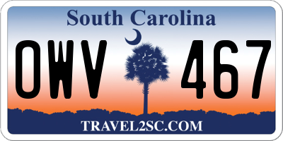 SC license plate OWV467