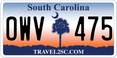 SC license plate OWV475