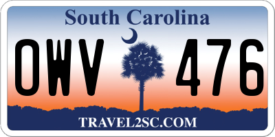 SC license plate OWV476