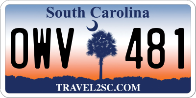 SC license plate OWV481
