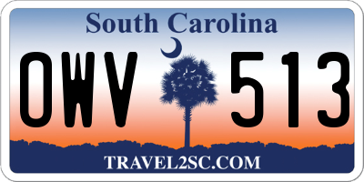 SC license plate OWV513