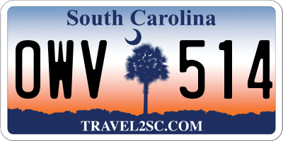 SC license plate OWV514