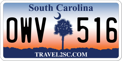 SC license plate OWV516