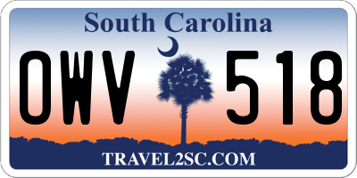 SC license plate OWV518
