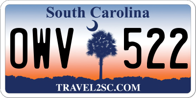 SC license plate OWV522