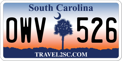 SC license plate OWV526