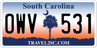 SC license plate OWV531