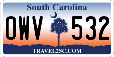 SC license plate OWV532