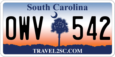 SC license plate OWV542