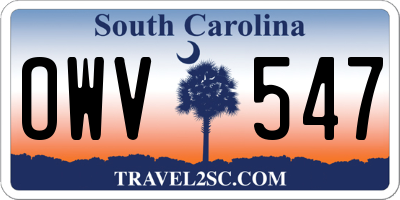SC license plate OWV547