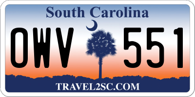 SC license plate OWV551