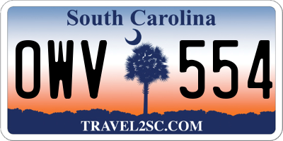 SC license plate OWV554