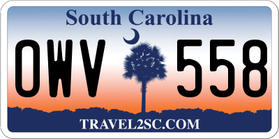 SC license plate OWV558