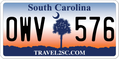 SC license plate OWV576
