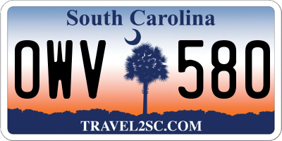 SC license plate OWV580
