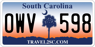 SC license plate OWV598