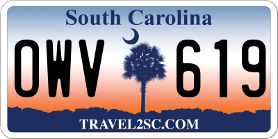 SC license plate OWV619