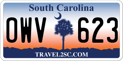 SC license plate OWV623