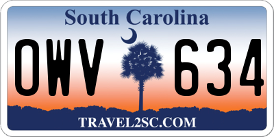SC license plate OWV634