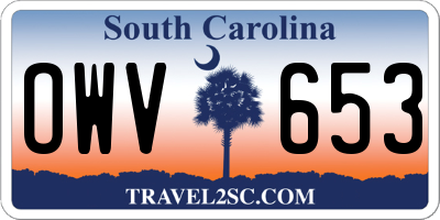 SC license plate OWV653