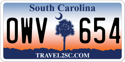 SC license plate OWV654