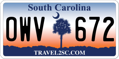 SC license plate OWV672