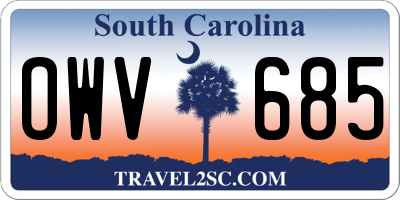 SC license plate OWV685