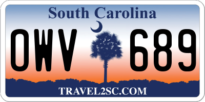 SC license plate OWV689