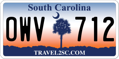 SC license plate OWV712