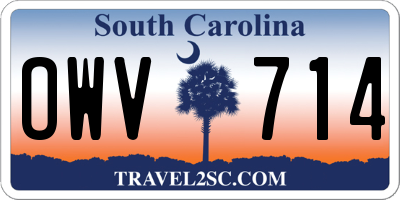 SC license plate OWV714