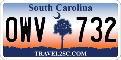 SC license plate OWV732