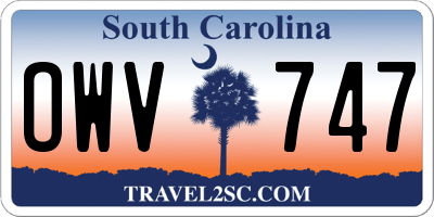 SC license plate OWV747