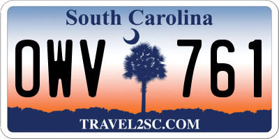 SC license plate OWV761