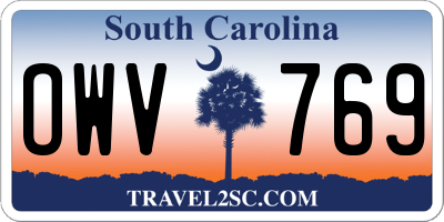 SC license plate OWV769