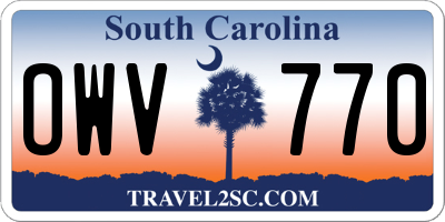 SC license plate OWV770