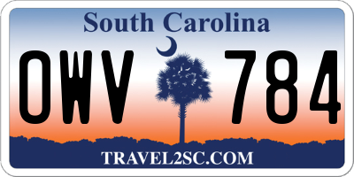 SC license plate OWV784