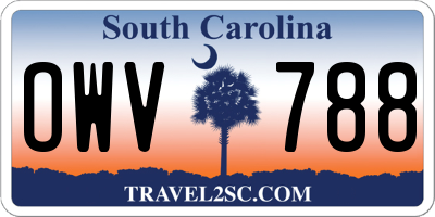 SC license plate OWV788
