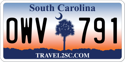 SC license plate OWV791