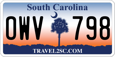 SC license plate OWV798