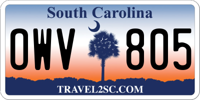 SC license plate OWV805