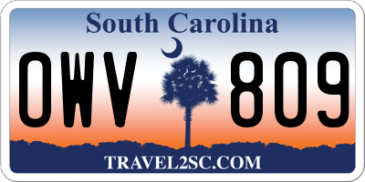 SC license plate OWV809