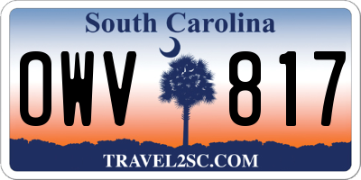 SC license plate OWV817