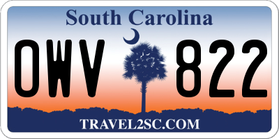 SC license plate OWV822