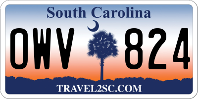 SC license plate OWV824