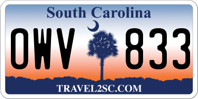 SC license plate OWV833