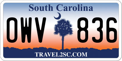 SC license plate OWV836