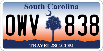 SC license plate OWV838