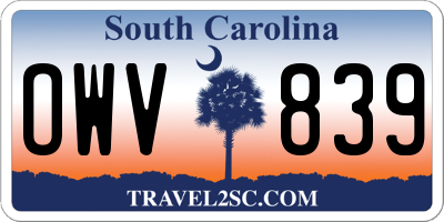 SC license plate OWV839