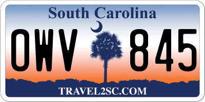 SC license plate OWV845